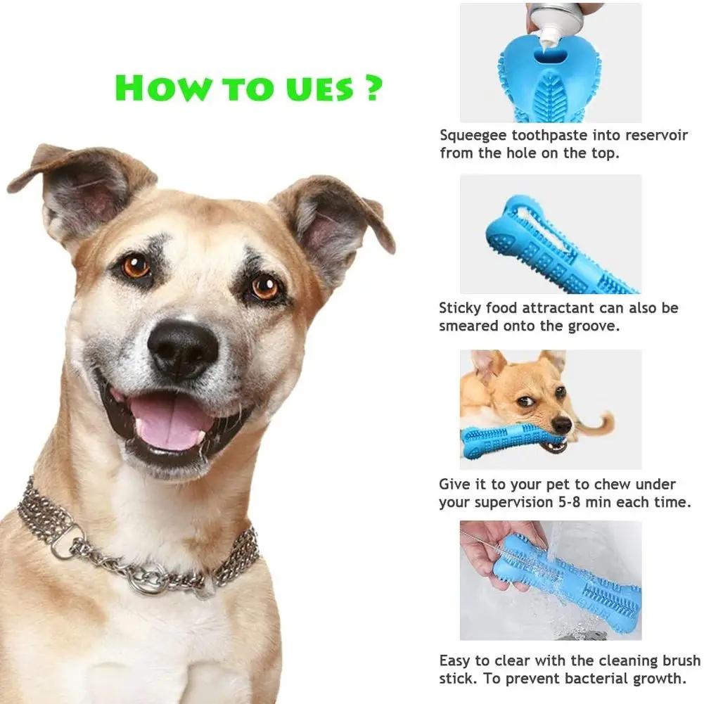 1PC Pet Chew Toy Soft Rubber Dog Toothbrushes Rubber Anti-biting Tooth Grinding Chew Stick for Small Dogs Training Pet Supplies