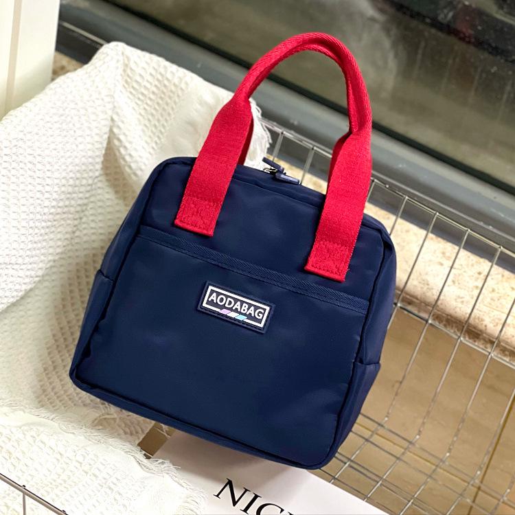 

Нишевая корейская водоотталкивающая сумка-тоут с колорблоком: Универсальная женская сумка для ланча, работы и мамы