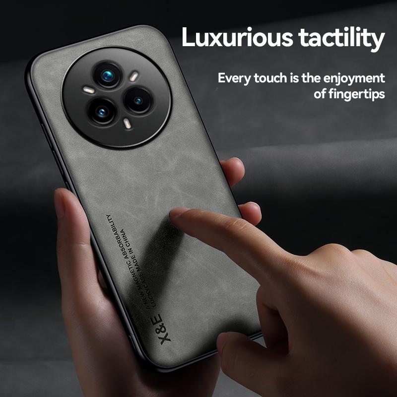 Luxury Leather Shockproof Phone Case For Realme 14 Pro 5G Car Magnetic Holder Cover for Realme 14 Pro+ Realmi 14Pro Plus Fundas