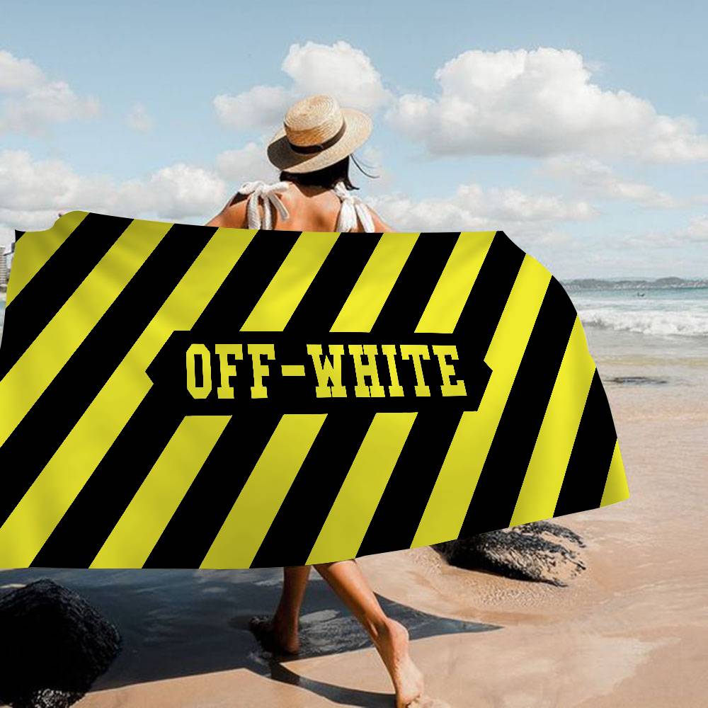 Fashion LOGO O-Off W-White Beach Towel Colorful Bath Towels Girl Microfiber Quick Dry Sand Free Beach Yoga Spa Gym Pool