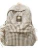 Vintage Plaid Women's Backpack - Lightweight, Versatile, Large-Capacity Bookbag for Commutes and Short Trips