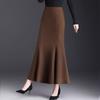 Classic High Waist Mermaid Skirt With Splicing Design For Elegant Fall Fashion
