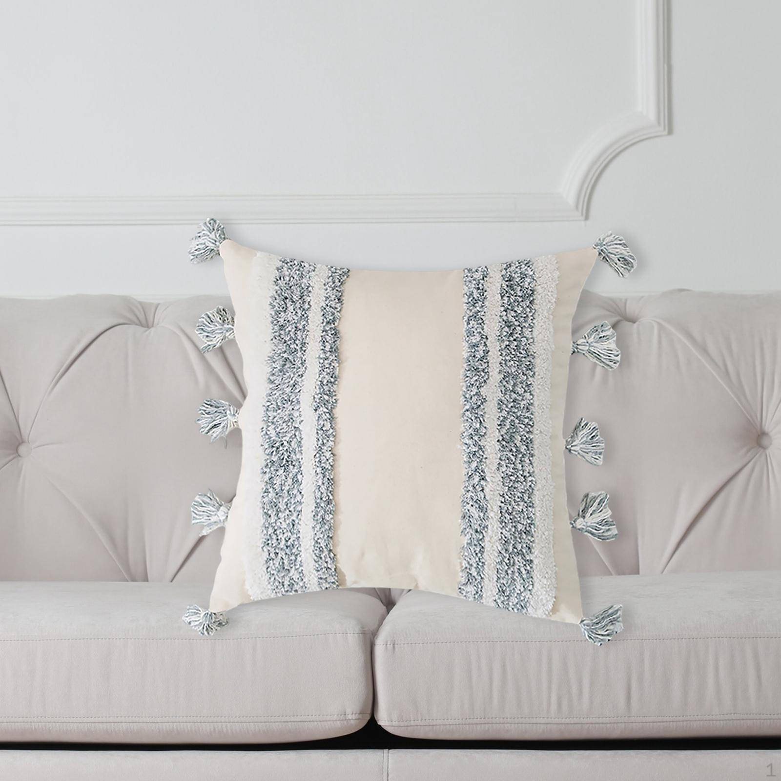 Covers W Tassels And Zipper Woven Tufted Square Bohemian Pillowcases for Hotel Decor Vertical stripes 980₽
