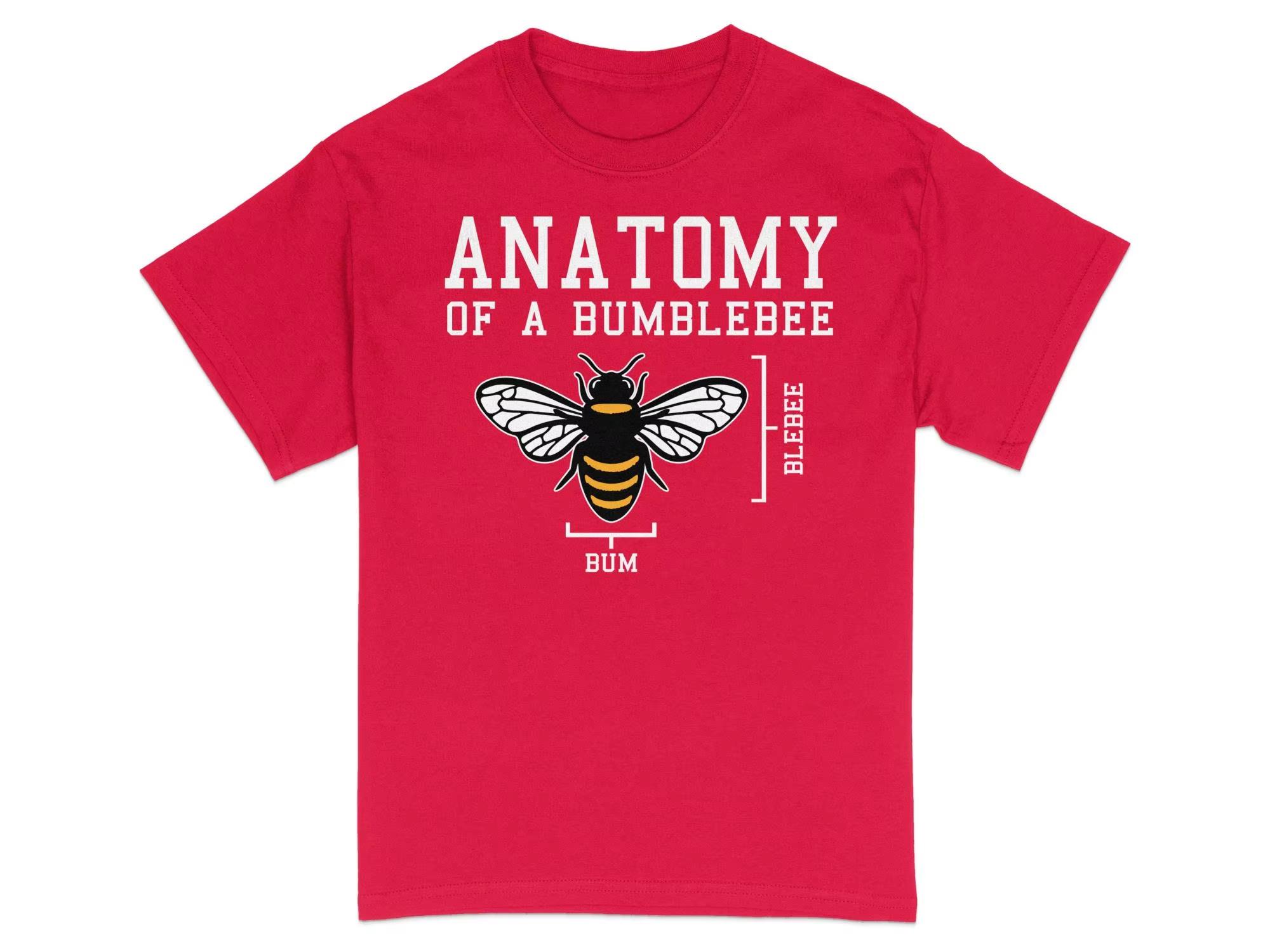 

Summer Bumblebee Anatomy Printed Round NeckScience Entomology Casual T-shirt Neutral Education Short Sleeve Biology Teacher Gift 4XL