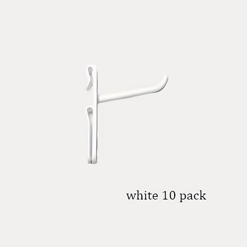 

Durable Plastic Hooks for Wire Mesh Panels - Powder-Coated Finish, Ideal for Supermarkets, Retail Stores, Warehouses & Home Use білий