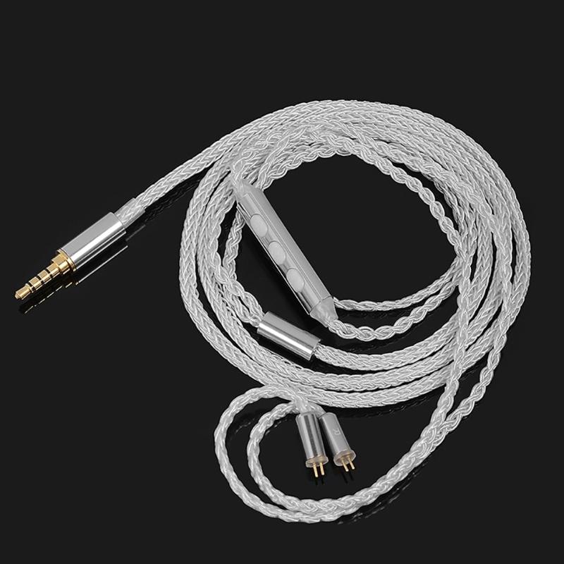 Replacement Upgrade Cable 3.5mm/Type-C 8Core Wire 2Pin 0.78mm Plug Headphone Cable Support Volume Control 51inch Cable