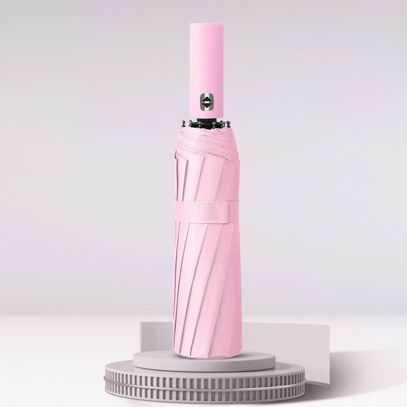 Large double keel Solid Color Automatic Umbrella Light Collapsible Format Outdoor Sunshade UV Protection Automatic Umbrella