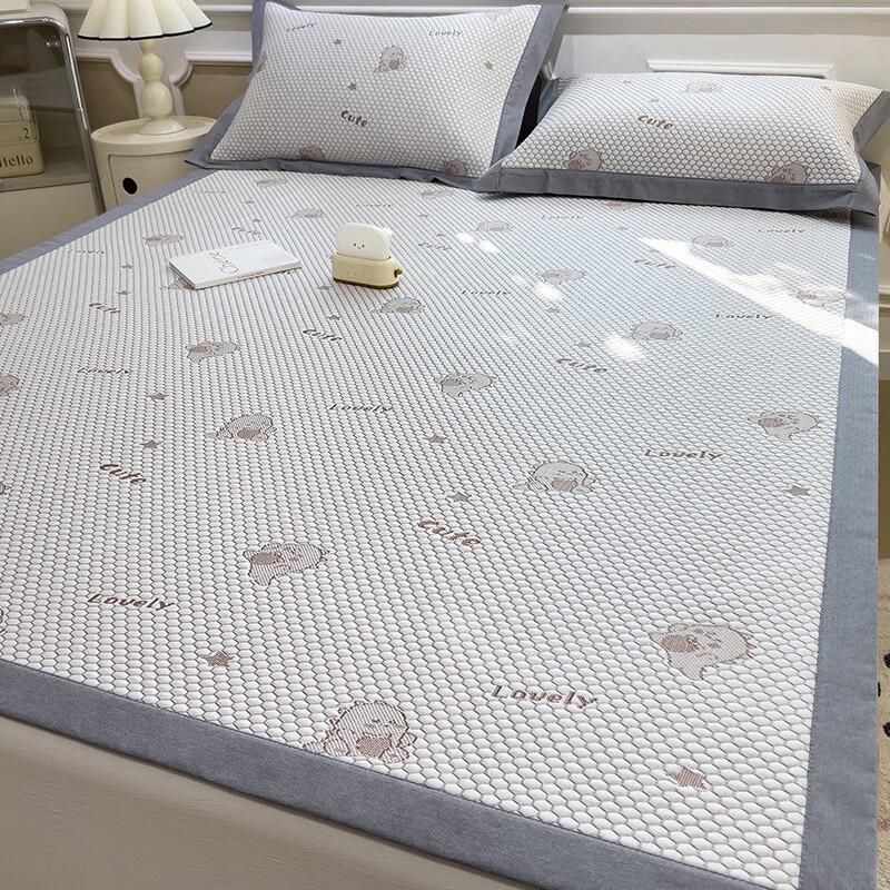 Machine Washable Ice Silk Cooling Bed Mat Set