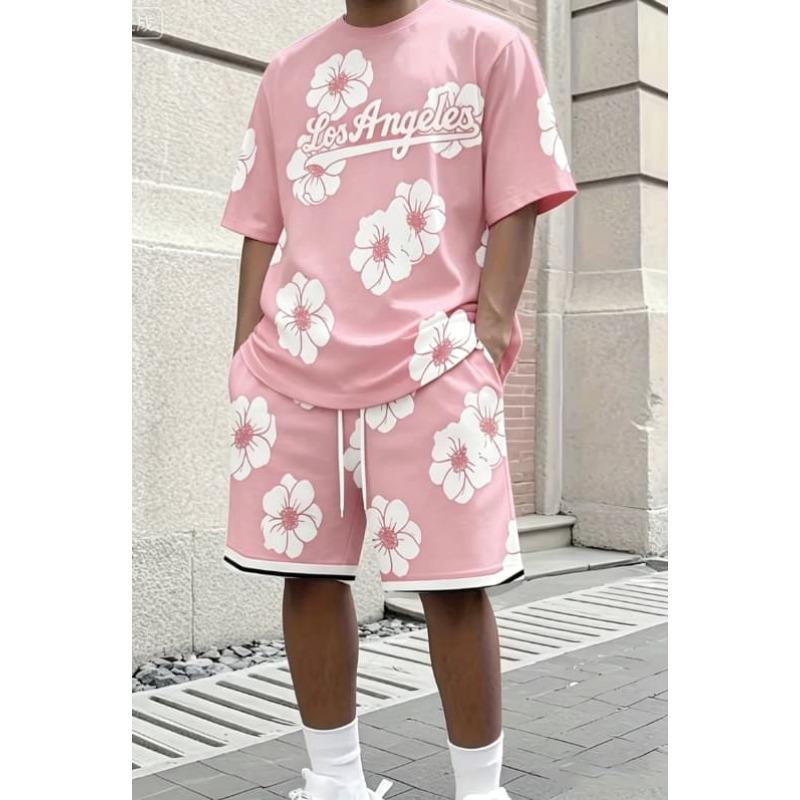 Personalisierter amerikanischer Sport-Zweiteiler Kalifornien 1987 bedrucktes kurzärmeliges T-Shirt + lässige Shorts Herren Trendiger Anzug