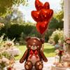 Bow Bear Aluminum Film Balloon Set Brown Bear Balloon Heart shaped Balloon for Birthday, Wedding, Shower, Anniversary Decoration