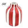 Vaso Smaltato ad Alta Temperatura Ceramica a Strisce Dipinto a Mano Moderno Nordico Boho Piccolo Contenitore Decorativo per Fiori per Tavolino Cucina Interno