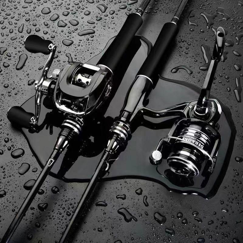 Beginner's Complete Lure Fishing Set: Long-Casting Rod with Guide Rings