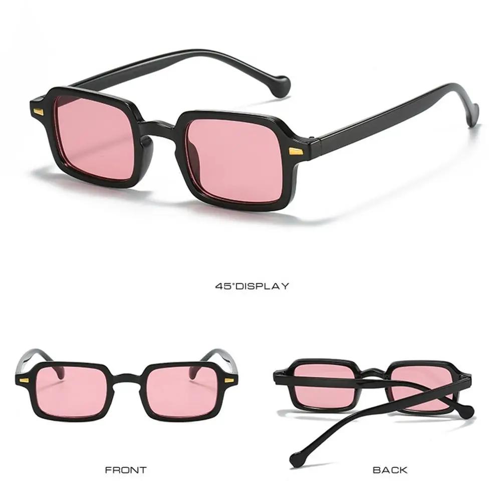 Eyewear UV400 Leopard Blue Square Sunglasses Women Shades Rivets Decoration Men Sun Glasses