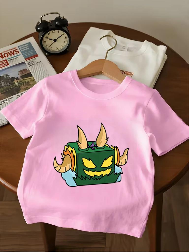 Cool Fruit Box Kids Short Sleeve T Shirt Summer Cute Cartoon Crewneck Boys Girls 3-14 Years