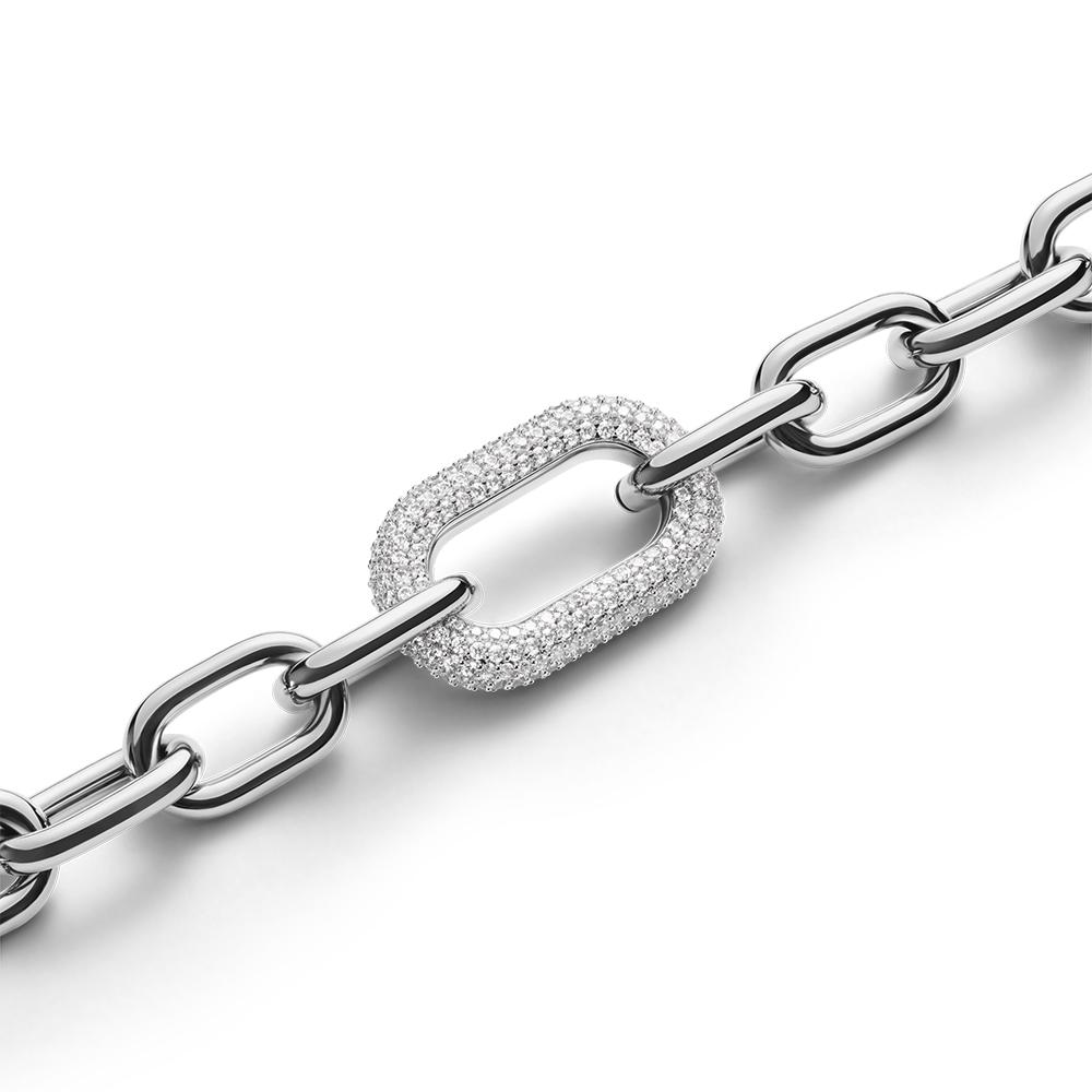 Daniel Wellington Crystal Link Necklace Carabiner Cubic Chain Necklace