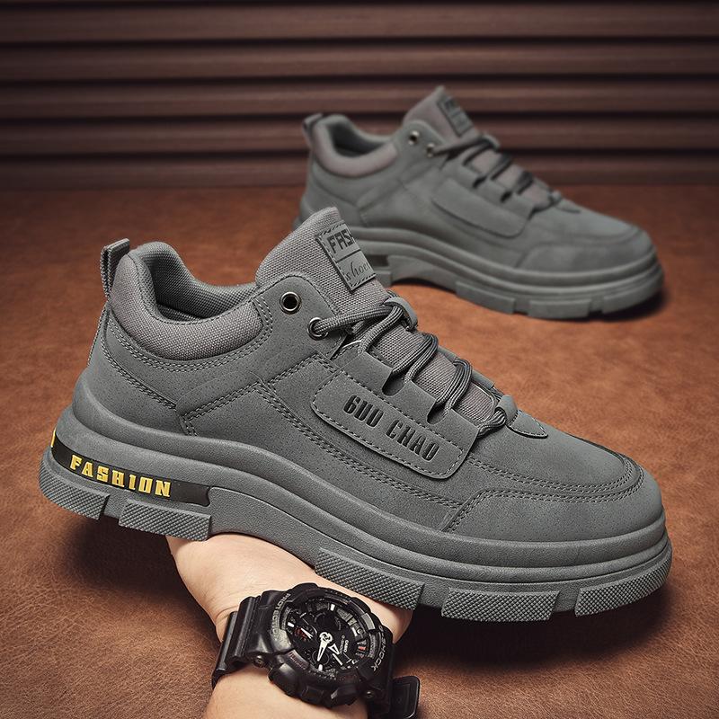 2025 Autumn and Winter New Low-top Shoes Martin Leather Boots Fashion Tooling Boots Men's Recreational Locomotive Boots Korean Version of Labor Insur