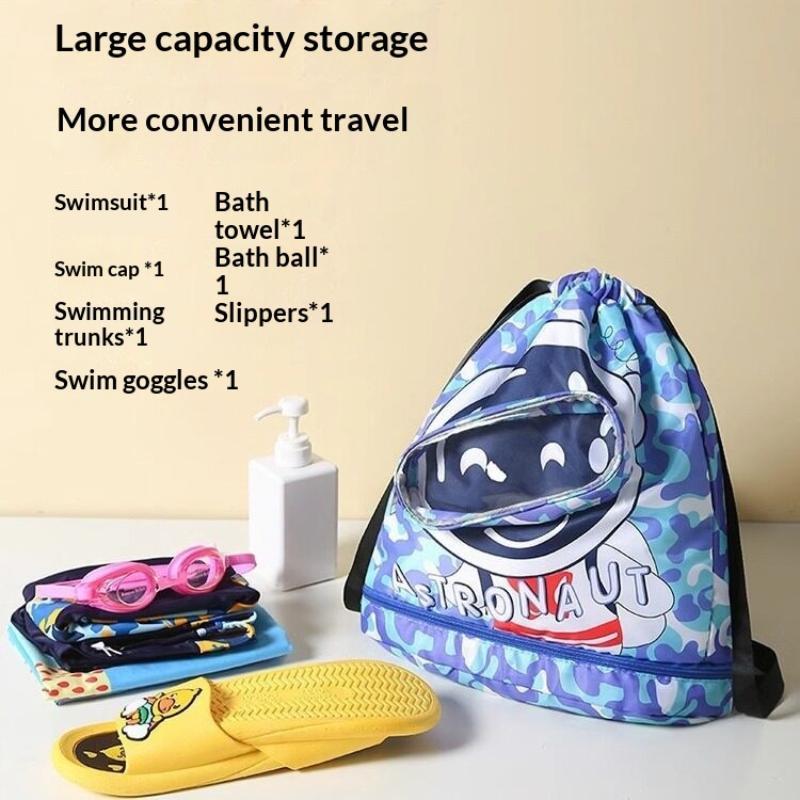 Children's Swimming Bag Waterproof Wet Dry Separation Large Capacity Backpack Ideal Gift for Kids Who Love Swimming