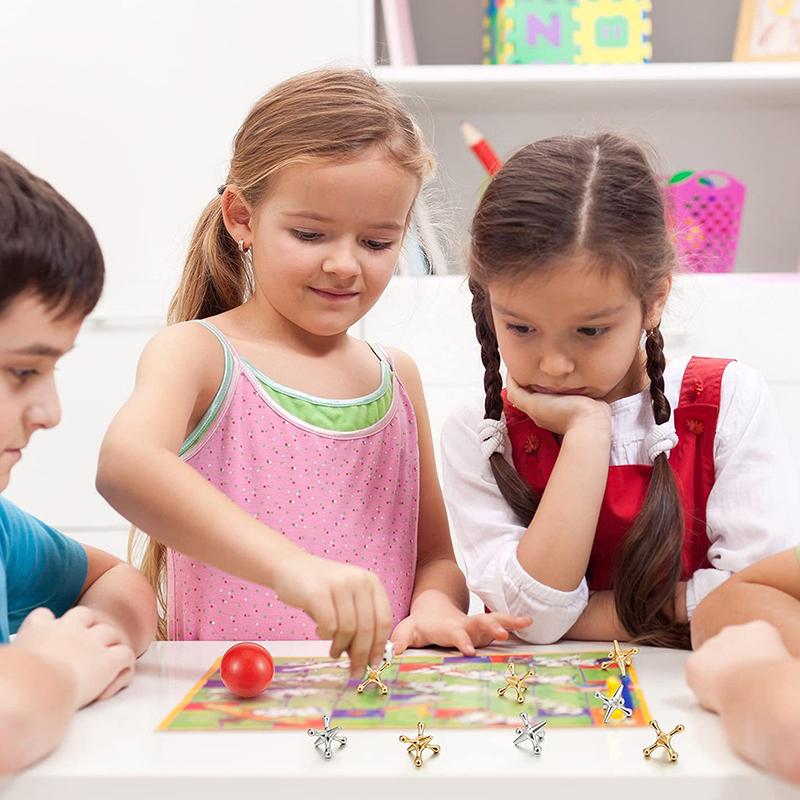11Pcs/Set Metal Jack Game Retro Game With 10 Metal Jacks And 1 Balls Nostalgic Toys Intellectual Stress Relief Toys