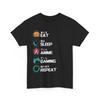 Eat Sleep Anime Gaming Repeat T-Shirt | Funny Game Shirt | Best Tee for Gamers