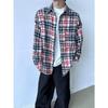 Camisa de manga larga a cuadros 2024, estilo japonés de Hong Kong, camisa holgada, abrigo informal versátil de moda de verano para niños