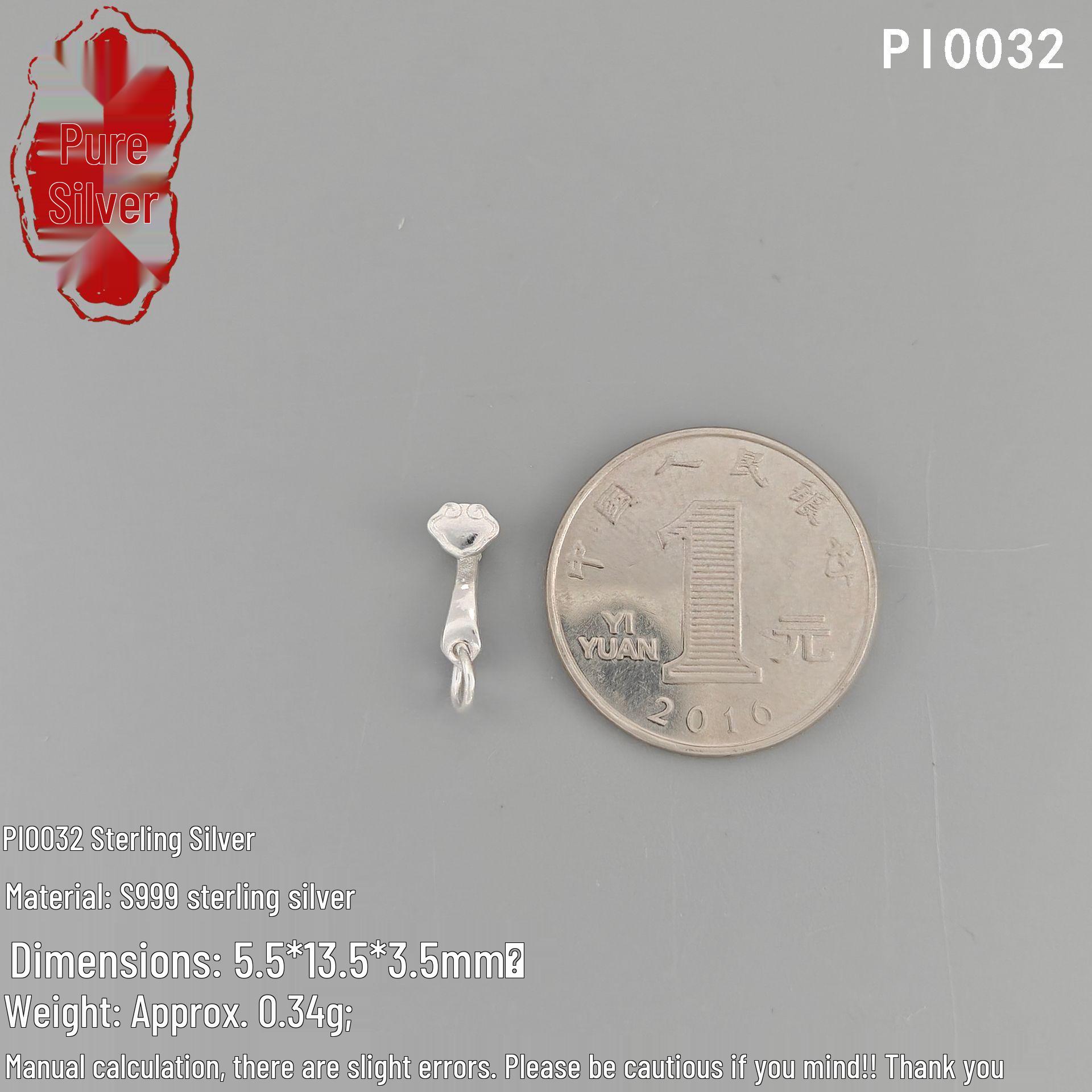 Ruyi Pendant Charm: S999 Sterling Silver DIY Jewelry Accessory for Bracelets & Necklaces