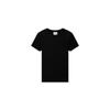 Solid Color Fitted Crew Neck Short Sleeve T-Shirt Women Tops Space-Black 40WK212