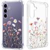 Floral Clear Case for Galaxy S24 Plus for Women/Girls,Pretty Phone Cover for Samsung S24+ (S24Plus),Flower Design Slim Soft Transparent Drop Proof