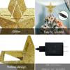 Christmas Tree Topper Projector Gold Star with Highlight LED Rotating Snowflakes and Santa Claus Projector Xmas Tree Top Decore