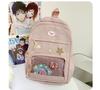 Schoolbag Japanese Ins Cute Soft Girl Travel Bag Transparent Bag Large Capacity College Style Girl Primary and Secondary School Student Backpack