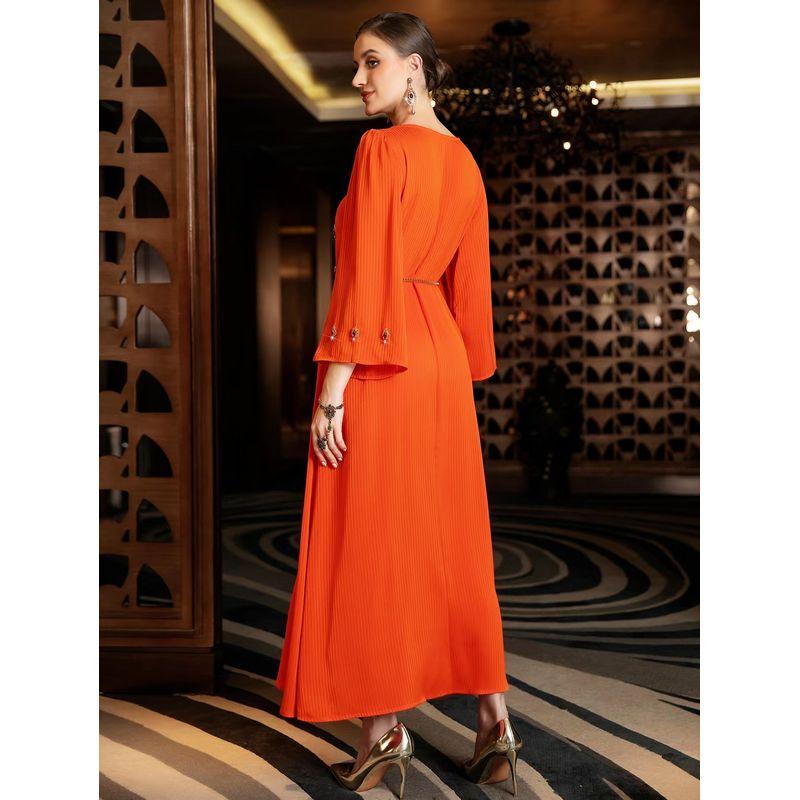 New Arrival Ethnic Style Hand-Stitched Diamond Knitting Party Dress Dress Hand Sewn Diamond Dress