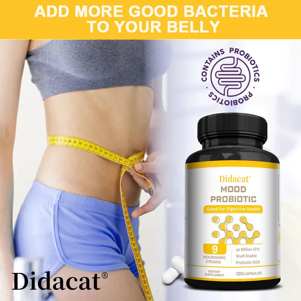 Mood Probiotics 30 billion CFU, containing prebiotics, supports mood and digestion, 120 capsules