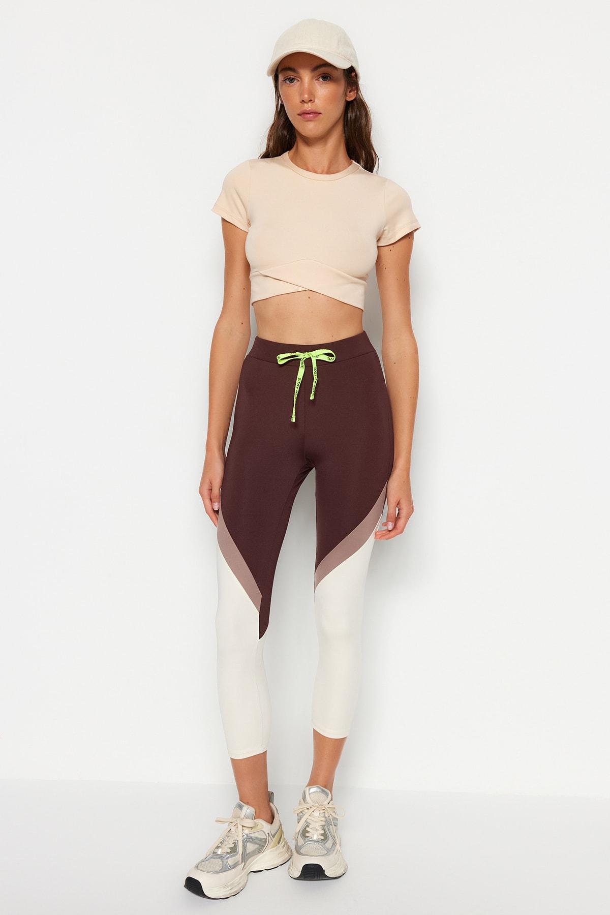 

Спортивные леггинсы - Коричневый - Высокая талия