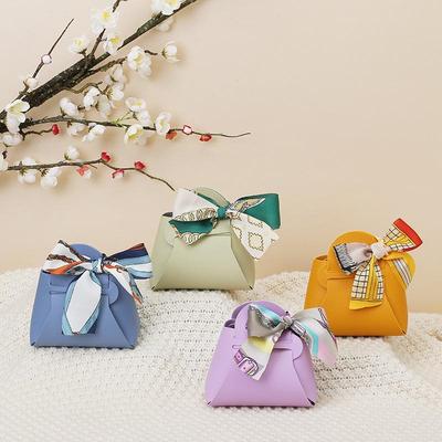 Kreative Tote-Candy-Box im europäischen Stil für chinesische Hochzeitsfeier - Leder-Geschenktasche