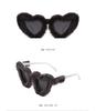 European-American Fashion Irregular Heart-Shaped Sunglasses - Plush, Fluffy, Quirky Love Heart Design (2022)