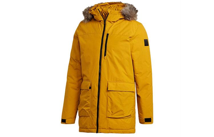 Adidas Puffer Jackets Men s Yellow Hooded Moderate Other GK3551 S