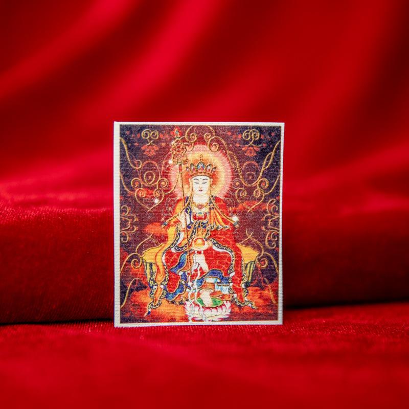 Taoist Buddhist Immortal Gold-Painted Thangka Canvas: Ksitigarbha, Lao Jun, Guanyin