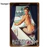 Amerikanisches Pin-Up-Girl Dame Blechschild Schlafzimmer Badezimmer Wanddekoration Pub Café Bar Party Club Vintage Poster Metallbild YI-051