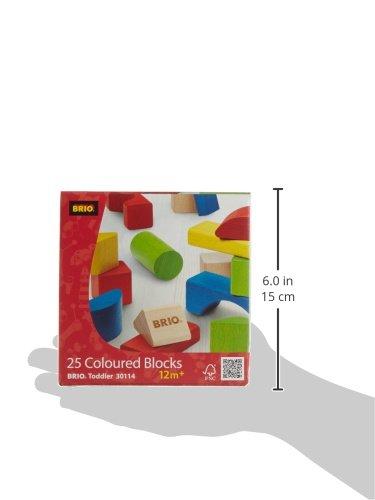 BRIO Color Blocks, 25 Pieces, 30114, for Ages 1+ [Toy, Wooden Toy, Gift (Birthday/Christmas)]
