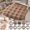 1pc Warm Faux Rabbit Fur Cuion Office Chair Pad Butt Padded Winter Pad Dining Chair Square Non-Slip Design Home Decor