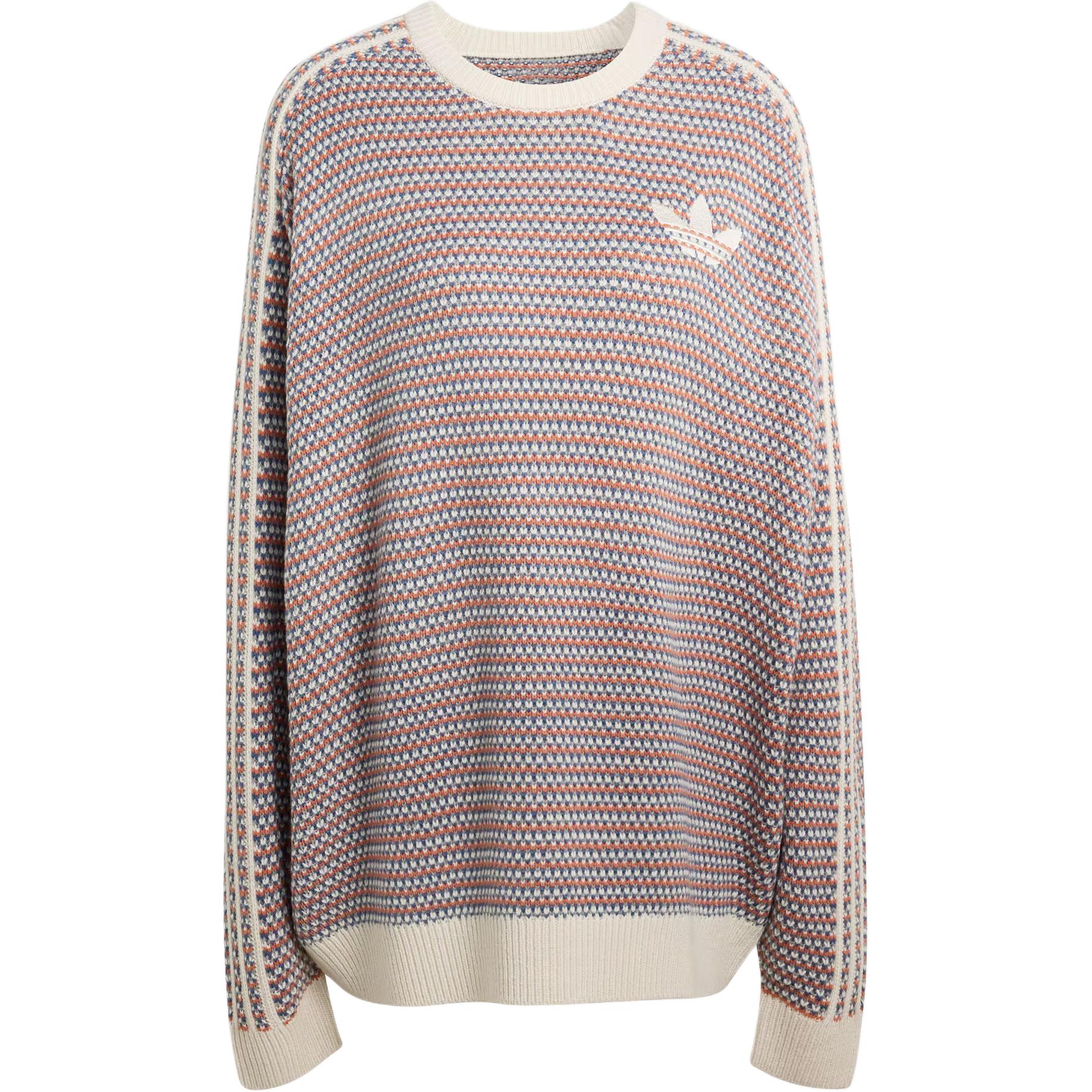 Adidas Originals Holiday Pack Knit Crew Neck Sweater Unisex Clear Brown Gray KQ6292 S