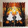 Cute Ghost Curtains Halloween Window Gothic Treatments Drapes Boys Teen Bedroom Living Room Decor Curtain Light Blocking For Sitting Made Of Polyester