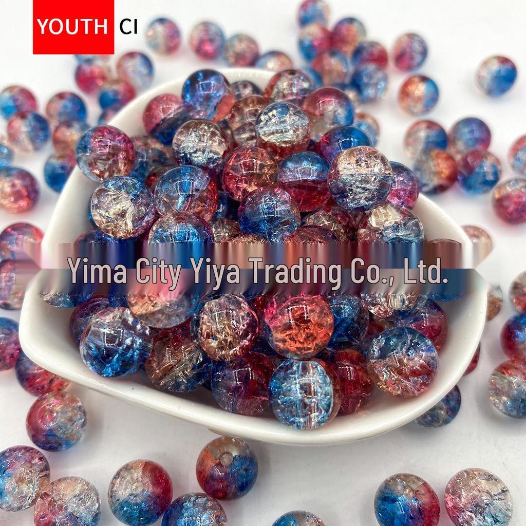 Koraliki z kryształowego szkła z glazurą crackle ice do samodzielnego tworzenia bransoletek i projektów przekładek