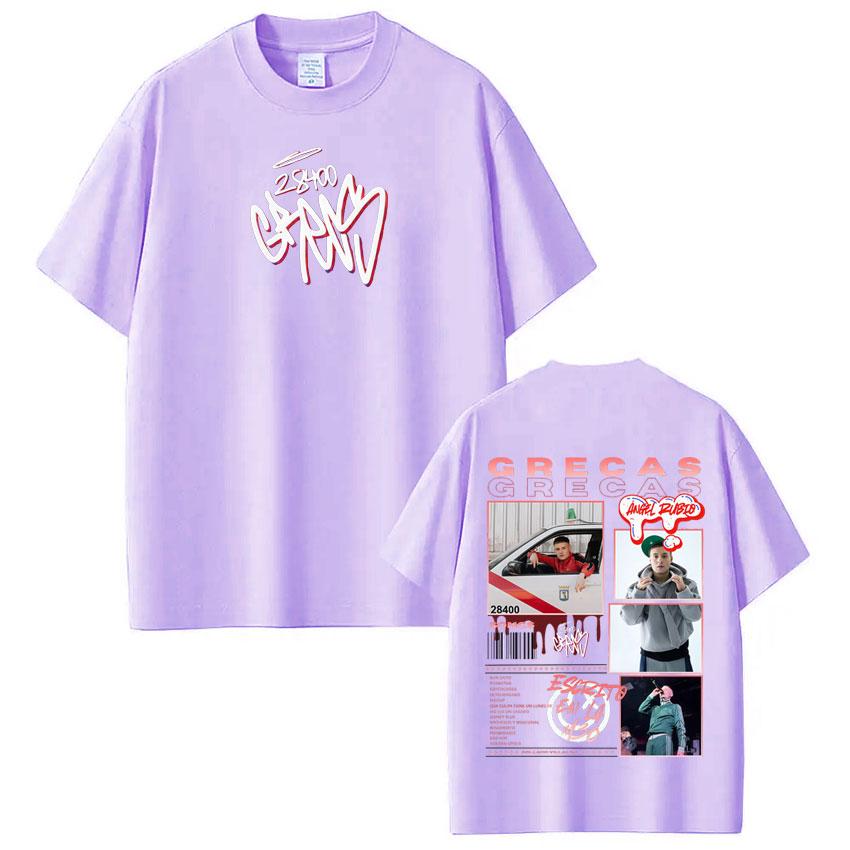 Rapper Grecas Tour 2026 Album Print Tshirts Men Women Fashion Oversized Tshirt Casual Short Sleeve Cotton Tee Shirt Streetwear