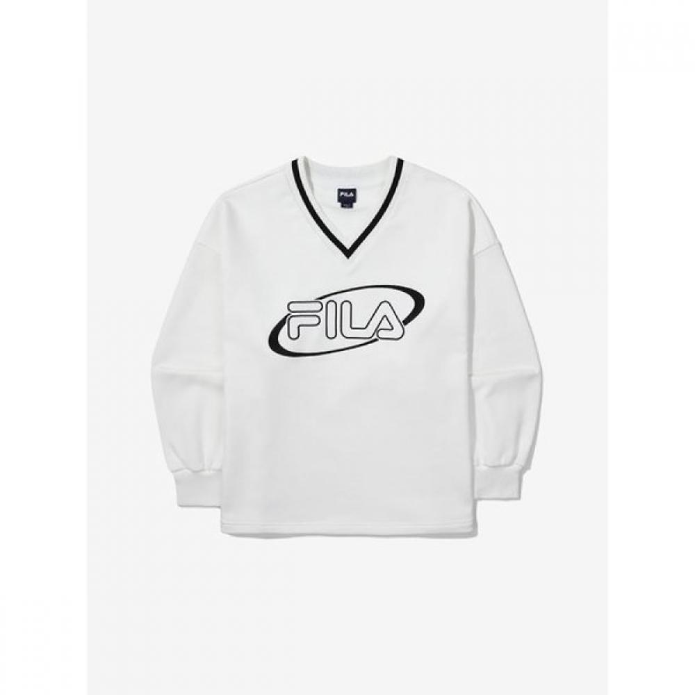 Fila OVersized V Neck Sweatshirt