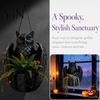 Halloween Garden Accessories Hanging Bat Plant Pot, 3D Printed Owl Planter, Whimsical Porch Decor Gothic Holder for Trailing Vines, Home Balcony