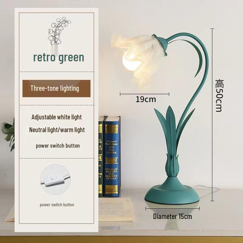 Romantic Floral LED Bedside Lamp for Girly Rooms – Pastoral Style Atmosphere Lighting