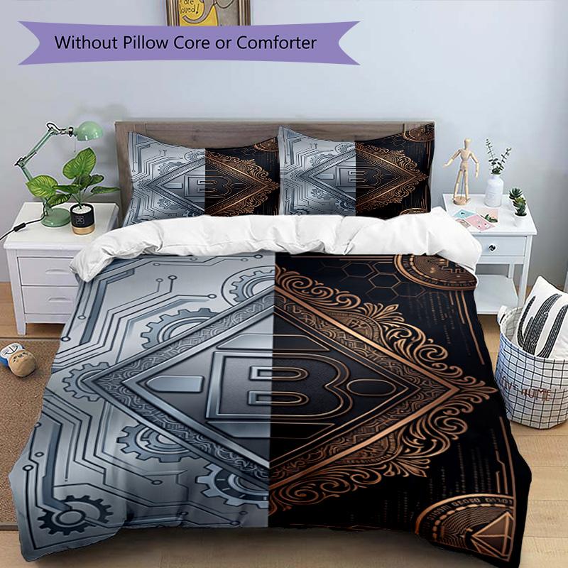 3pcs Duvet Cover Set (1*Duvet Cover + 2*Pillowcase, Without Core), Borussia Monchengladbach Print Bedding Set, Bedroom Decor, All‑Season, Birthday Gif