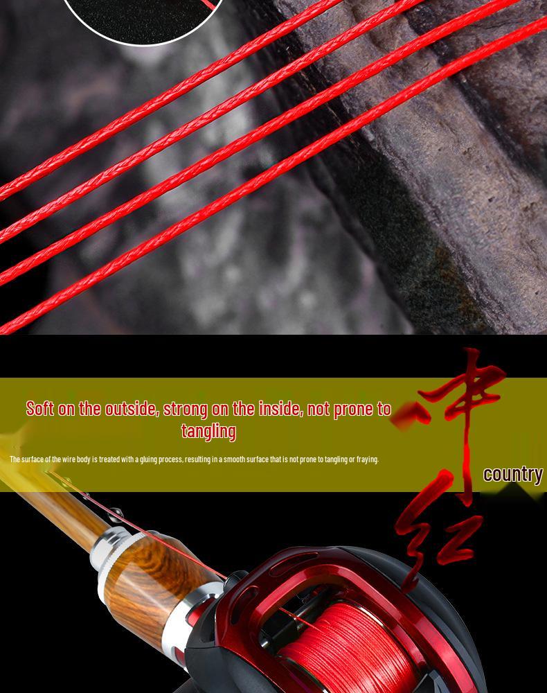 8-Strand 100m Red PE Braided Fishing Line - Soft, Durable, Top Seller for Sea Fishing