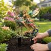 Fairy Deer Garden Stake, 2D Acrylic Fairy Tale Yard Art Stake, Forest Fairy Riding Deer Outdoor Decoration for Lawn Flower Bed Planter