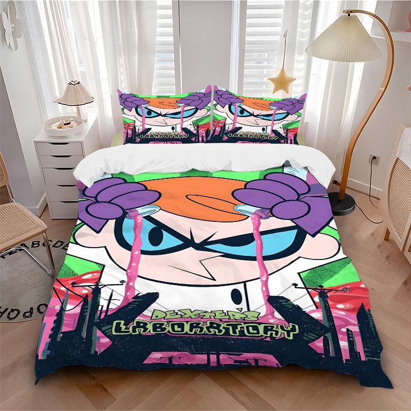 

3pc Dexter s Laboratory Bedding Set Guest Room Bedroom Decor Christmas Halloween Decor Birthday and Holiday Gifts- All Seasons 3pcs Quilt 147 135x200cm